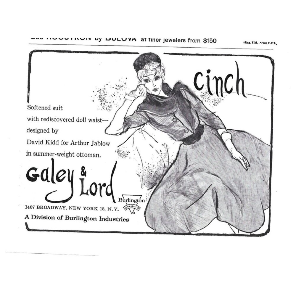 Galey and Lord David Kidd Women Fashion Advertisement 1960s Vintage Print Ad